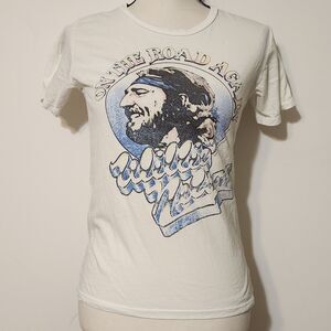 Rowdy Scout Willie Nelson Babydoll Organic Cotton Tee Shirt USA made sz 10